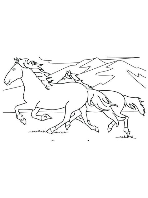 100% free farm animal coloring pages. Wild Horse Coloring Page