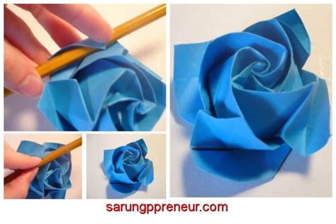 Untuk membuat bibit bunga kertas yaitu dengan cara stek batang. Cara Membuat Origami Bunga Mawar - SarungPreneur