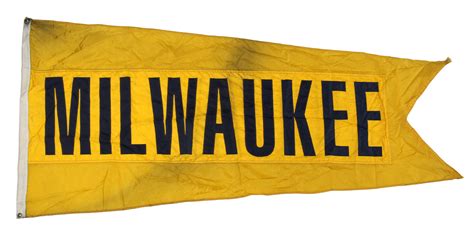 A 2004 survey by the north american vexillological association rated the milwaukee flag 147th out of 150 flags of major american cities. Lot Detail - 2014 Milwaukee Brewers Wrigley Field Flag