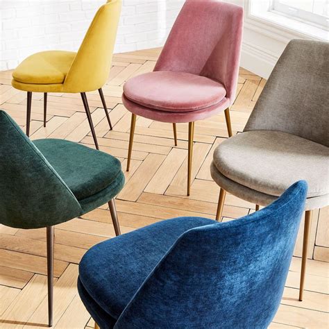 New low back, modern spindle chairs for the dining room! Finley Low-Back Velvet Dining Chair | west elm Australia