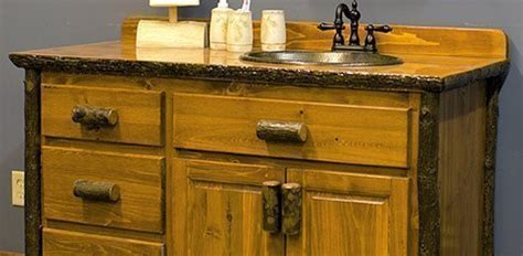 The bathroom vanity pictured is actually a kitchen or utility cabinet they used to sell. Hickory Bathroom Vanities and Medicine Cabinets