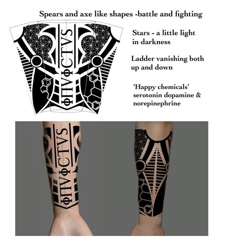 This mens leather wrist cuff is in the style of rocker and rockstar cuffs, and leather biker cuff bracelets, with a unique polynesian tribal tattoo pattern. FOREARM GEOMETRIC TRIBAL CUFF TATTOO DESIGN | Cuff tattoo ...