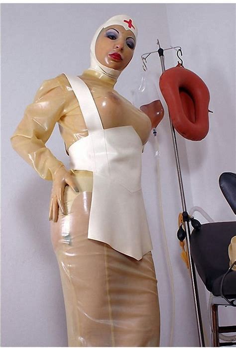 Latex nurse dress in white with red cross and latex cover buttons on the front. 53 best Regenmode images on Pinterest