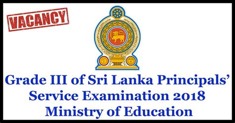 Ministry of city planning, water supply and higher education has taken actions to conduct a series of awareness programs on capacity building of the staff of the higher education sector under the accelerating higher education. Grade III of Sri Lanka Principals' Service Examination ...