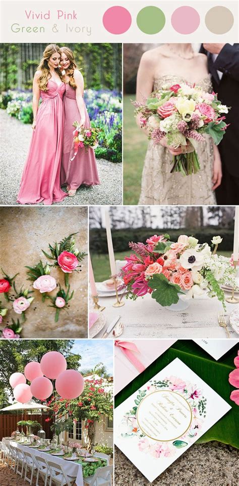 Signup to get the inside scoop from our monthly newsletters. vivid pink, greenery and ivory white spring wedding color ...