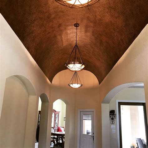 May 20, 2021 · eggshell paint finish. Gallery barrel ceiling | Faux walls, Decorative paint ...