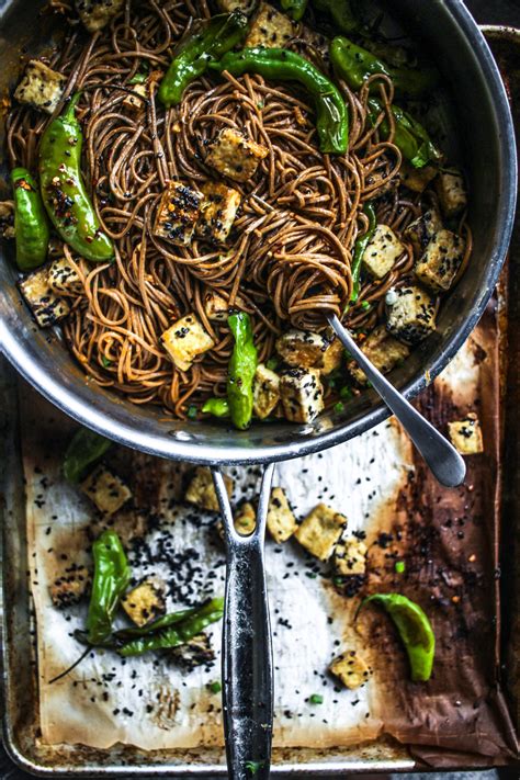 Nguyen notes that the more solid the tofu is, the more difficult it can be to infuse with flavor, so. Peanut Noodles with Sesame Tofu — Chocolate For Basil in ...