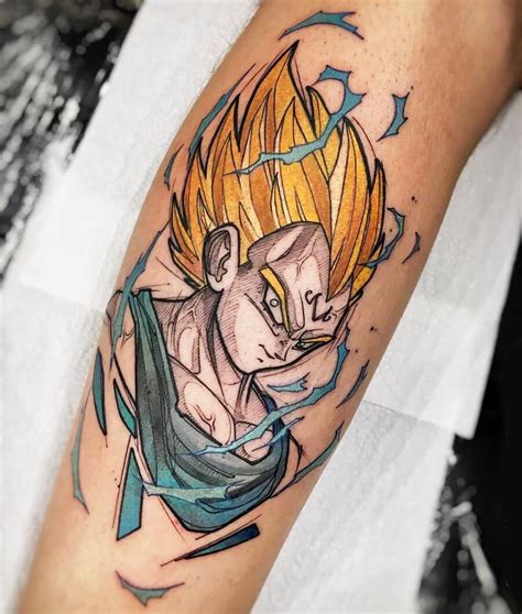 Explore awesome anime ink designs and inspiration in color and black and gray. Dragon Ball tattoo by Felipe Rodrigues | Photo 17262