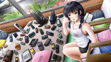 Download best anime wallpapers in japanese and manga style in 4k and hd resolutions for desktop and mobile. Female anime in room full of phones HD wallpaper | Wallpaper Flare