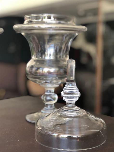 Antique glass jars with glass lids. Antique French glass pharmacy jars with lids - European ...