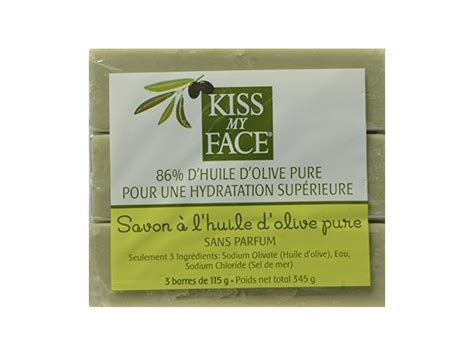 Kiss my face bar soap, pure olive oil. Kiss My Face Naked Pure Olive Oil Bar Soap,4oz Bars, 3 ...