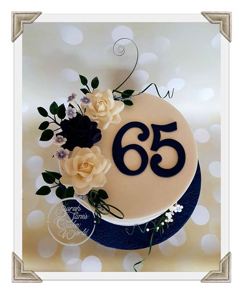 Simple anniversary cake design : 65th (sapphire) wedding anniversary cake | Wedding ...