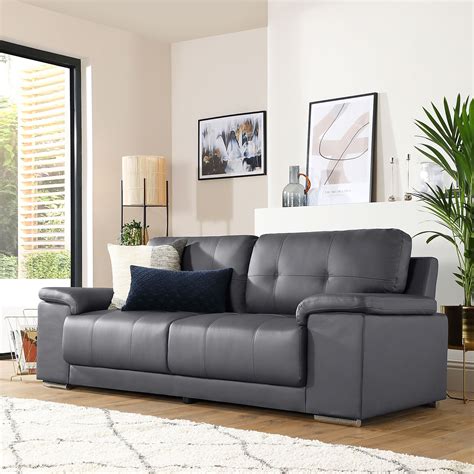 Free delivery and returns on ebay plus items for plus members. Kansas Grey Leather 3 Seater Sofa | Furniture Choice