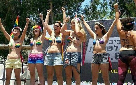 More details and the rough transcript may be found at. Topless protesters make Israel debut | The Times of Israel