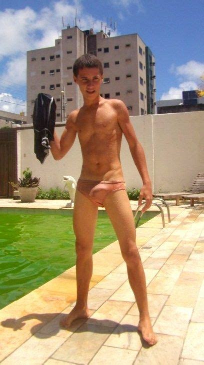 A collection of public images found on the web displaying candid shots of boys wearing speedos. Pin em Bulge