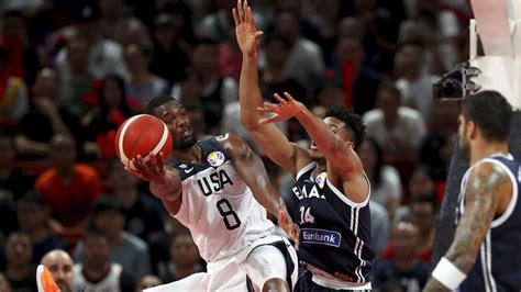 1of5greece's giannis antetokounmpo tries to shoot near united states' harrison barnes, center and united states' myles turner during phase two of the fiba basketball world cup at the shenzhen bay. Team USA grounds Antetokounmpo, Greece to stay unbeaten