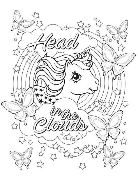 Pony named rainbow rests on a cloud. My Little Pony Retro Coloring Book - Simon & Schuster ...