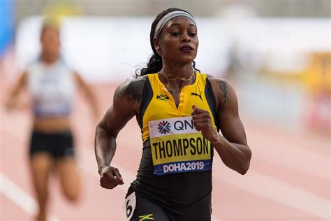 It was a jamaican clean sweep on the. azsportsimages | Elaine Thompson (Jamaica)