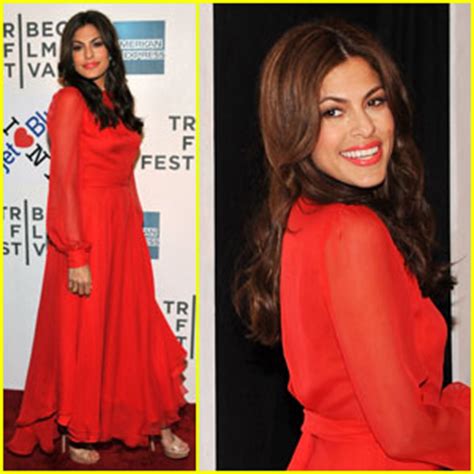 Eva mendes is a vision in flowing scarlet gown at last night premiere. Eva Mendes: 'Last Night' Premiere at Tribeca Film Festival ...