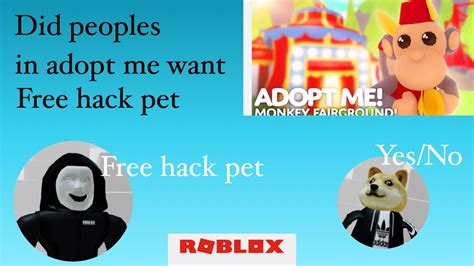 Roblox game, adopt me, is enjoyed by a community of over 30 million players across the world. Did people in adopt me want free pet that come from hack ...