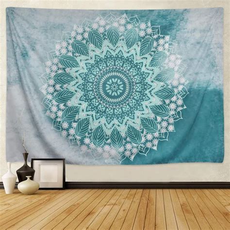 Image not available for color langugu macrame woven wall hanging tapestry aqua blue gradient color tassel chic bohemian interior wall pediments decor wall art woven tapestry for. Aqua Tapestry | Tapestry, Purple walls, Tapestry bedroom