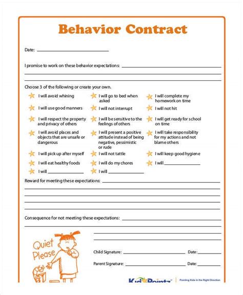Parents can use a behavior modification plan to teach their children to have good habits. 12+ Sample Behavior Contract Templates - Word, Pages, Docs ...