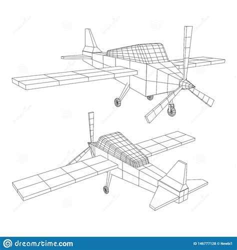 Plane Abstract Polygonal Wireframe Airplane. Stock Vector ...