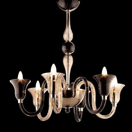 This is a straight line chandelier that is borne of clear crystals hanging in loops down. Chandelier Bicolor 6 Lights - Mouth-blown manually shaped ...