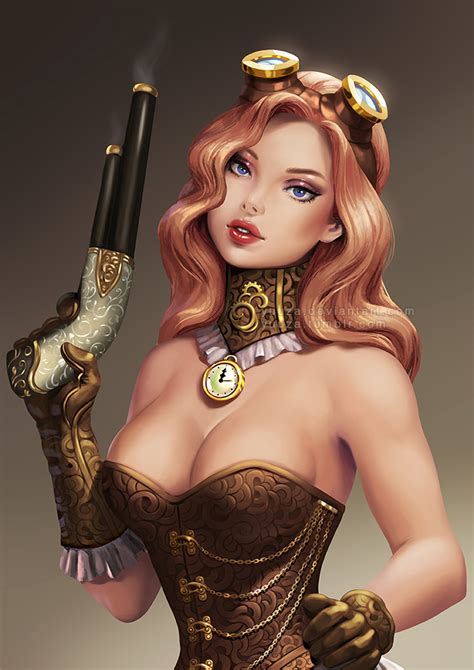 Anime pinup by apesink on deviantart. Pinup Steampunk girl by Yuuza on DeviantArt