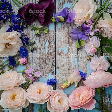 Get it as soon as wed, jul 7. Romantic Flowers Border Rustic Wood Background Stock Photo ...