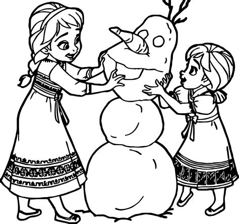 Read anna from the story elsa and anna pictures by pawpartol (georgie) with 15 reads. Young Anna Elsa Snow Man Coloring Page | Wecoloringpage.com