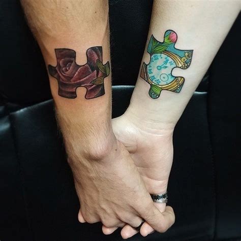 Heart puzzle piece tattoo designs for couples. 35 Couple Tattoos and Designs for Expressing Your Eternal Love