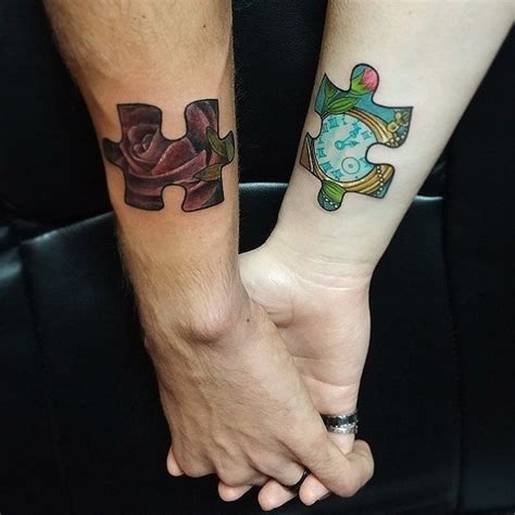 Heart puzzle piece tattoo designs for couples. 35 Couple Tattoos and Designs for Expressing Your Eternal Love