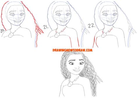 The art of moana showcases a great collection of sketches, illustrations and concept art from walt disney animation studios' 2016 3d animated film. How to Draw Moana Easy Step by Step Drawing Tutorial for Kids and Beginners | Drawing tutorials ...