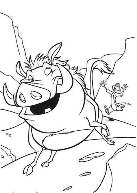 Coloring page timon and pumbaa. Timon And Pumbaa Running Very Fast Coloring Page ...