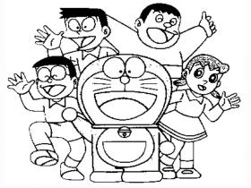 Doraemon Rides Broom Halloween Coloring Page | H & M ...