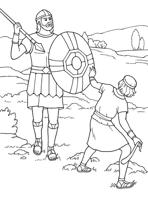 Listed below are some downloadable, and printable bible coloring the purpose of this page, is to help kids to see, that the bible isn't some big boring book, filled with a bunch of difficult words. David and Goliath Coloring Pages | Sunday school coloring ...