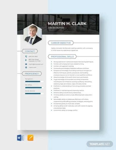 These human resources specialists screen and interview. 9+ FREE HR Recruiter Resume Templates in PDF | MS Word ...