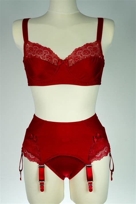 This tag answers the question, can her panties be removed without removing/undoing her thighhighs/garter straps? Scarlett bra and Garter belt in red | with matching ...