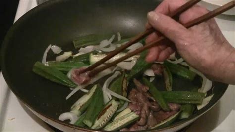 Tofu with vegetables in black bean sauce. Okra With Beef Stir Fry: Traditional Chinese Recipe - YouTube