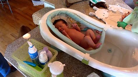 The first bath will be a sponge bath. First Bath - YouTube