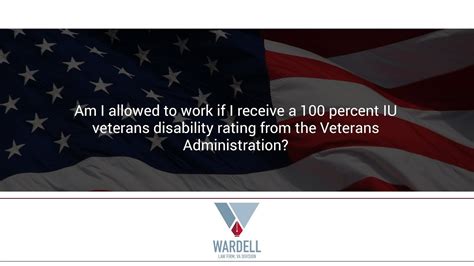 The va disability appeal timeline is lengthy and woods and woods never charges a penny unless we win your claim. Am I allowed to work if I receive a 100 percent IU ...