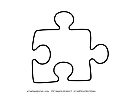 Jigsaw puzzle template ready for print. Tim van de Vall - Comics & Printables for Kids