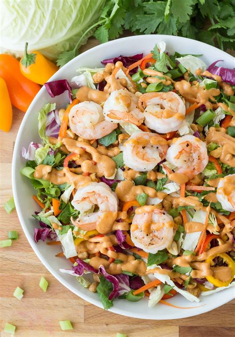 Everyone loves thai flavors, so thai shrimp salad will always be a hit at parties. Thai Shrimp Salad Spoons - Chopped Thai Shrimp Salad with Garlic Lime Dressing Recipe - Pinch of ...