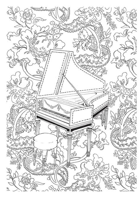 He was a crucial figure in western art music here is a realistic coloring page of an upright petite grand piano. Art Therapy coloring page Music : Harpsichord 4