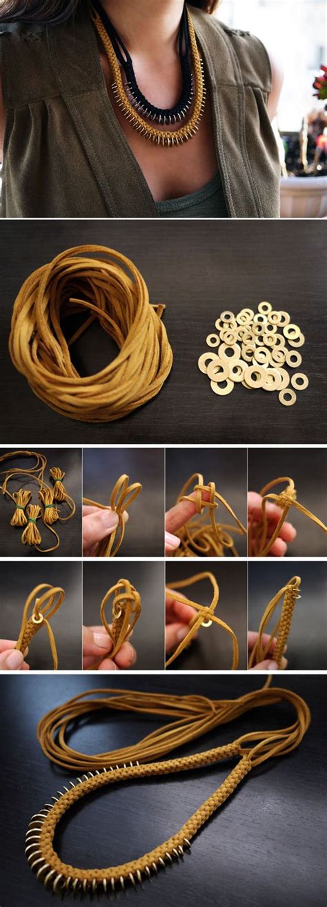 Metal washers in any size nail polish in a variety of colors string (we really like the elastic string because it was quite easy to fit over our head). DIY Bijoux - washer necklace-I think I might have to try this!... - ListSpirit.com - Leading ...