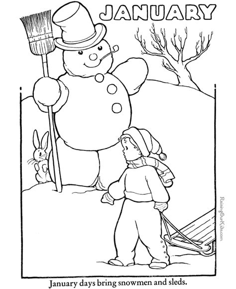 To make a snowman, snowball battles, ride a sleigh, ice skating, skiing, and many more enjoyable activities. Free Printable January Coloring Pages - - AZ Dibujos para ...