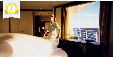 Room steward (stateroom attendant), butler, chief housekeeper positions offered by. Cruiseline.com Awards 2014 - General Excellence