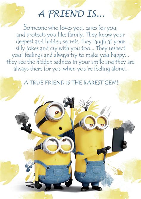 Minion quotes and cool jokes. A Friend is.. Minions Cute Friendship Quotes - 7 Digital ...