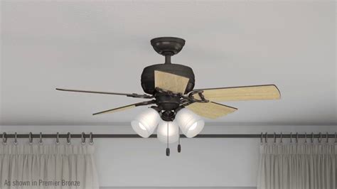 The following is an installation guide on how to completely install your hunter ceiling fan. Hunter 51105 42 in. Prim Premier Bronze Ceiling Fan with ...